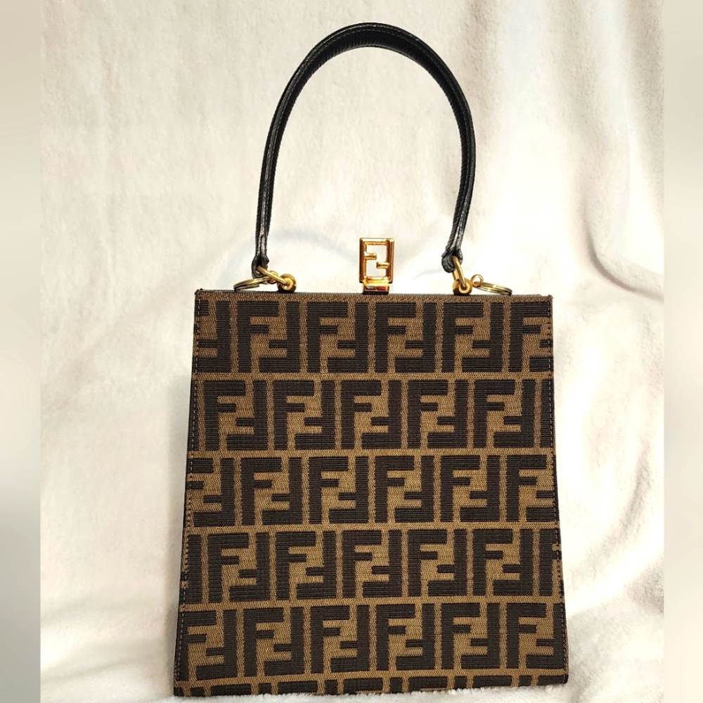 Pre-owned 1990s Zucca Pattern 2way Hand Bag In Brow